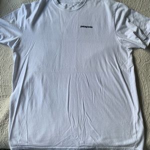 white Patagonia graphic tee